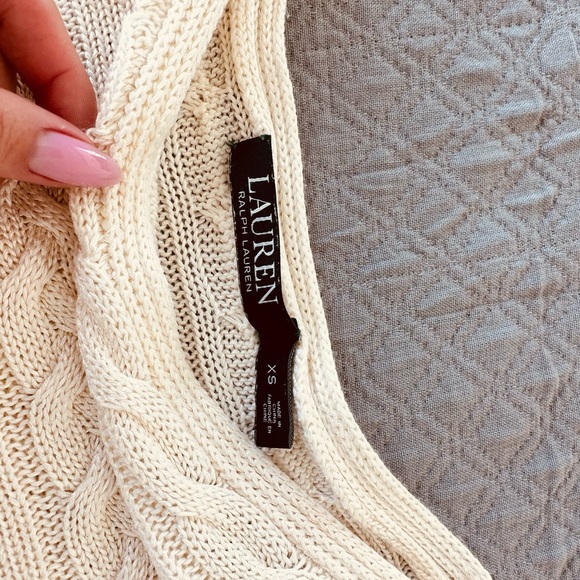 LAUREN RALPH LAUREN XS knit sweater light yellow color - Picture 5 of 6